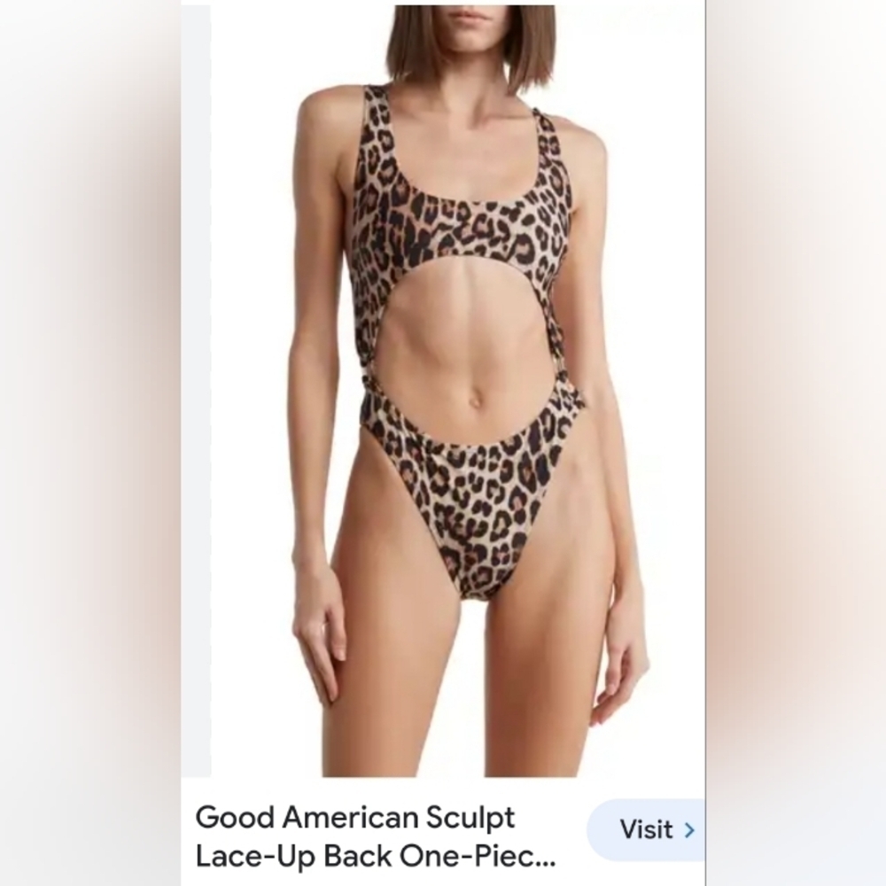 Good american sculpt lace up one piece swimsuit.